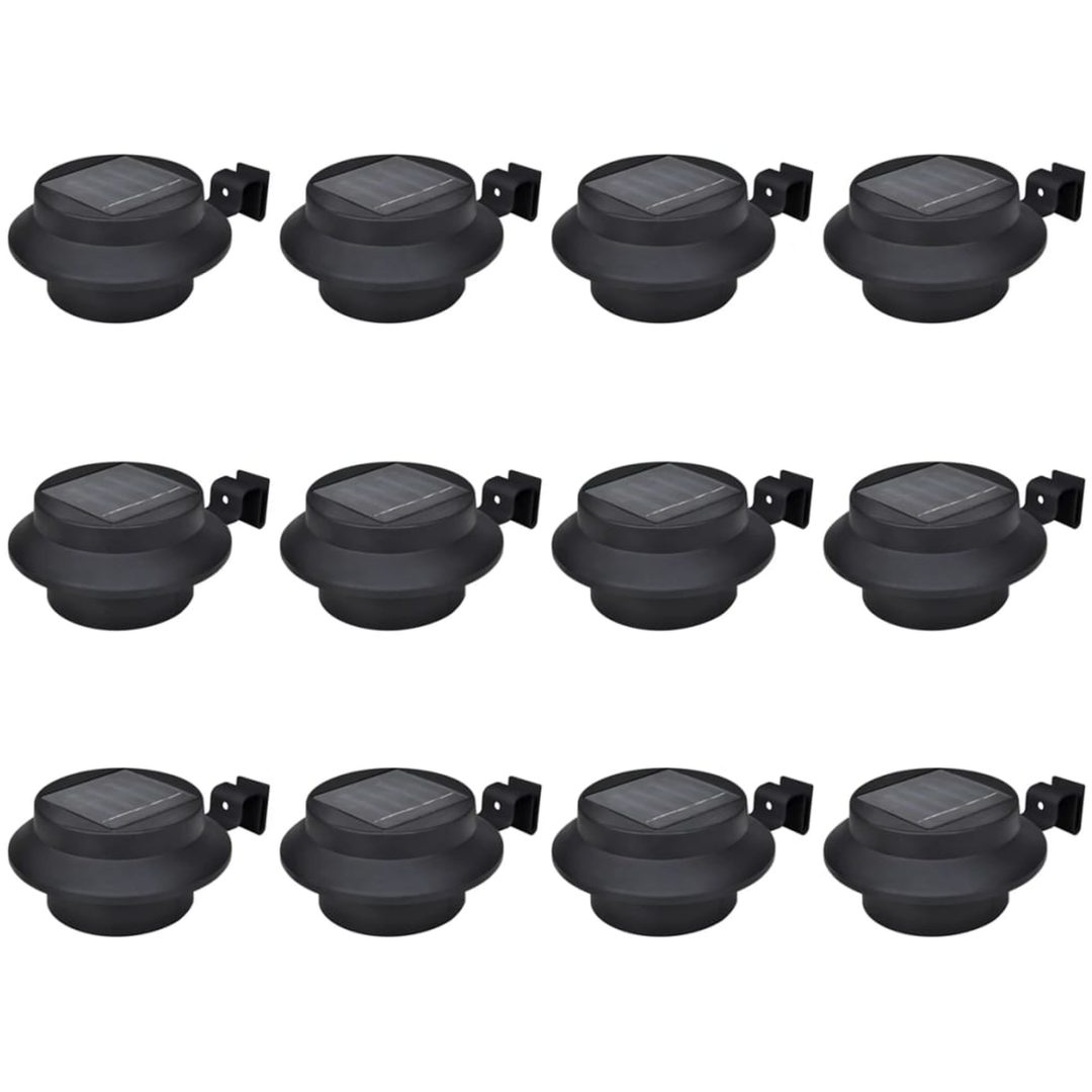 Solcellslampor för staket 12 st LED svart vidaXL