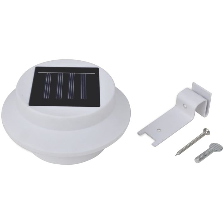 Solcellslampor för staket 12 st LED vit vidaXL – bild 4
