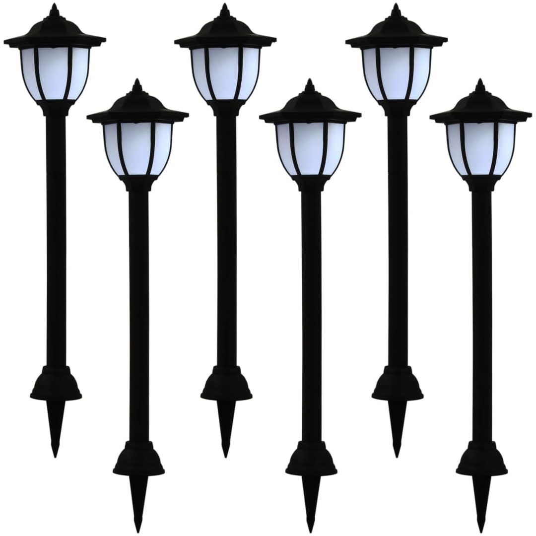 Solcellslampor för staket 6 st LED svart vidaXL