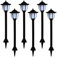 Solcellslampor för staket 6 st LED svart vidaXL