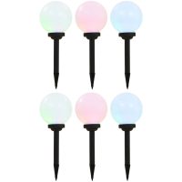 Solcellslampor med LED 6 st sfäriska 20 cm RGB vidaXL