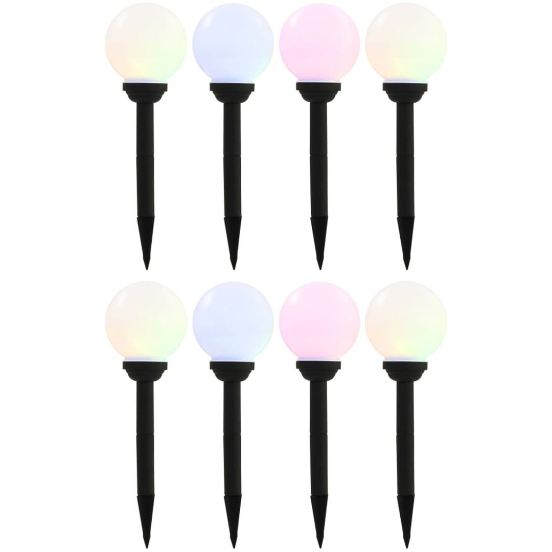 Solcellslampor med LED 8 st sfäriska 15 cm RGB vidaXL