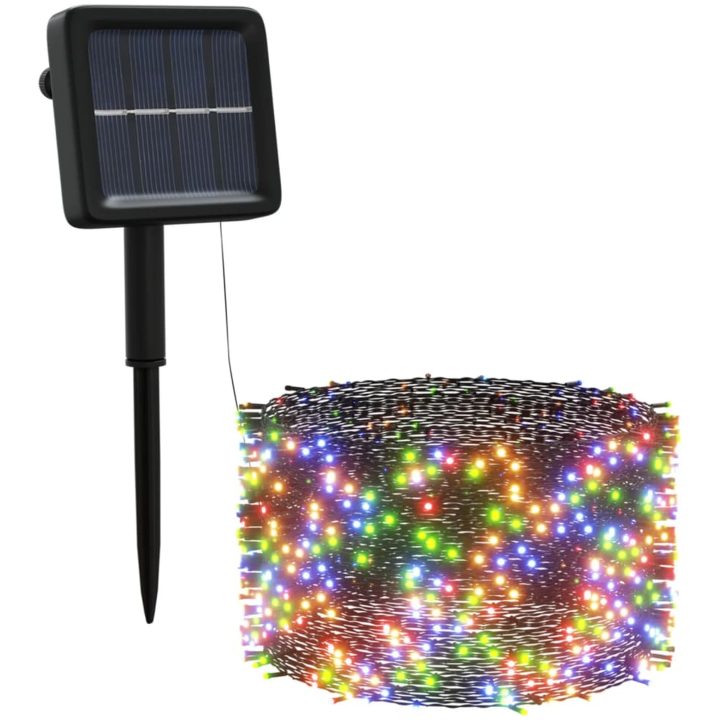 Soldriven ljusslinga 5 st 5x200 lysdioder flerfärgad inne/ute vidaXL – bild 3