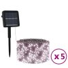 Soldriven ljusslinga 5 st 5x200 lysdioder varmvit inne/ute vidaXL – miniatyr 2