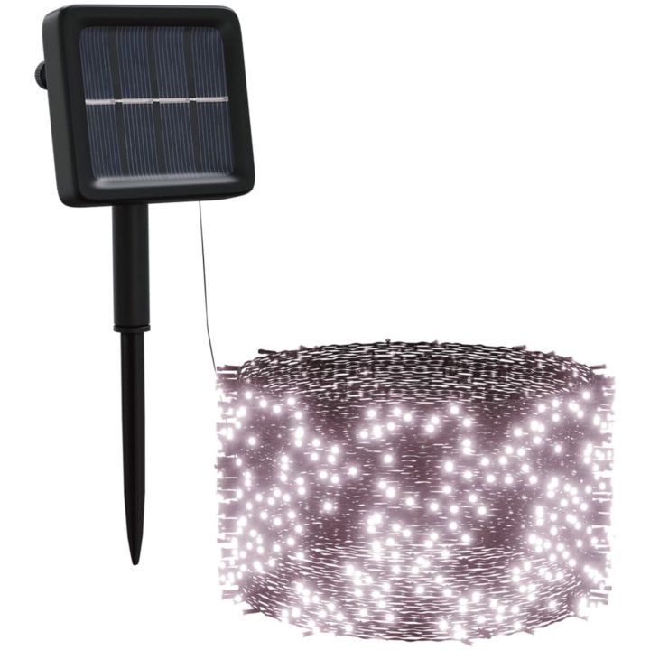 Soldriven ljusslinga 5 st 5x200 lysdioder varmvit inne/ute vidaXL – bild 3