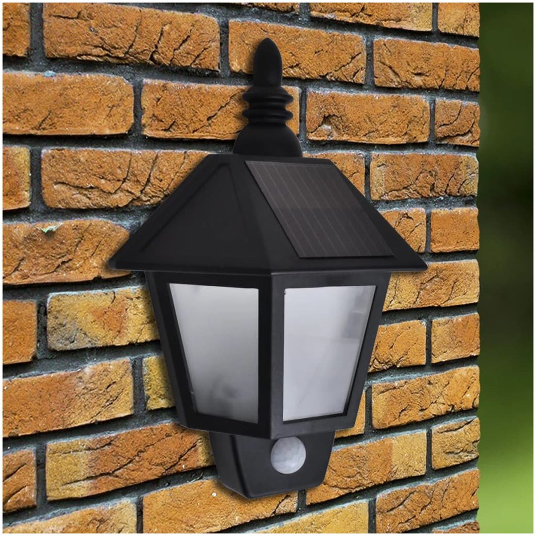 Soldriven vägglampa med rörelsesensor 2 st vidaXL – bild 2