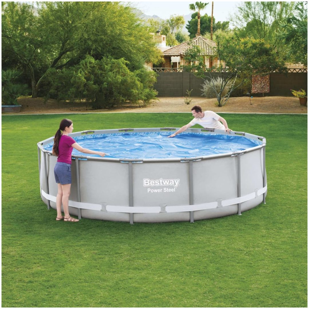 Soldrivet poolöverdrag Flowclear Bestway 427 cm – bild 3