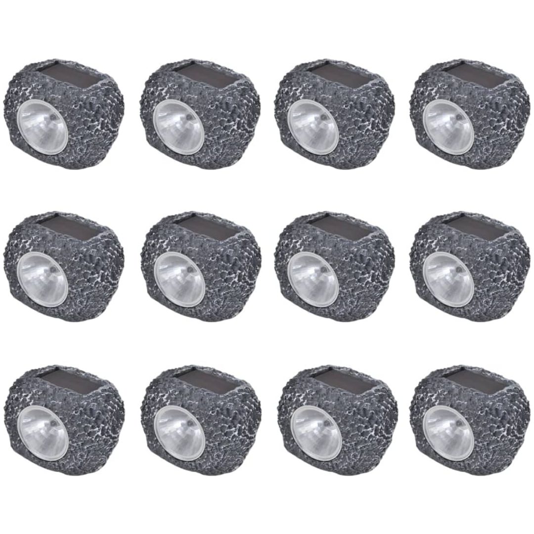 Soldrivna LED-spotlight 12 st stenformade vidaXL
