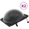 Soldrivna poolvärmare 2 st 75x75x36 cm HDPE aluminium vidaXL – miniatyr 1