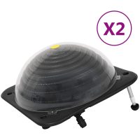 Soldrivna poolvärmare 2 st 75x75x36 cm HDPE aluminium vidaXL