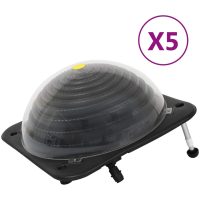 Soldrivna poolvärmare 5 st 75x75x36 cm HDPE aluminium vidaXL