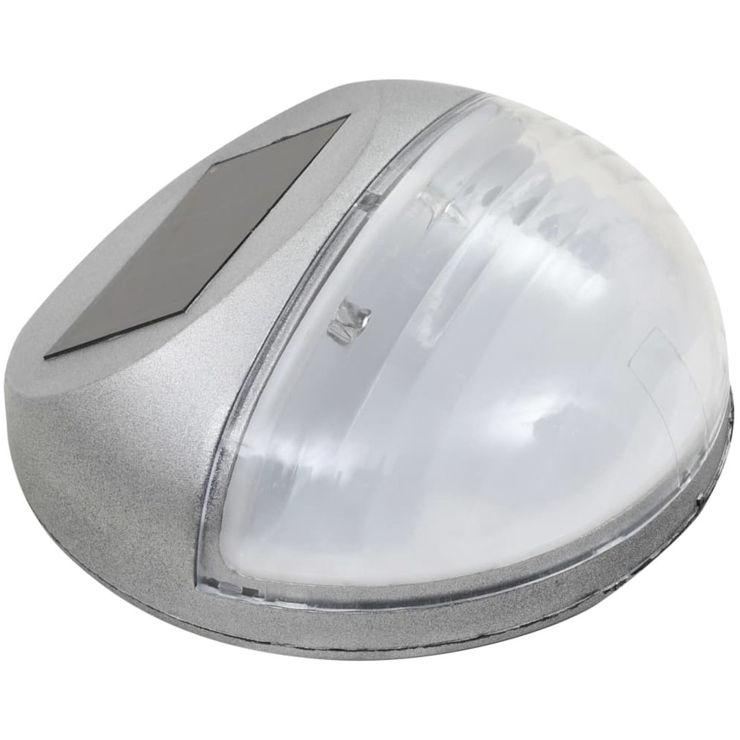 Soldrivna vägglampor 24 st LED runda silver vidaXL – bild 3