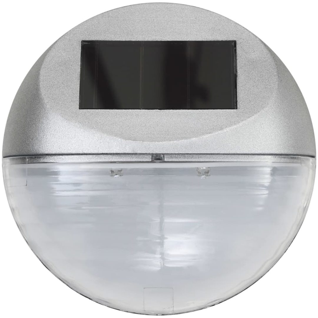 Soldrivna vägglampor 24 st LED runda silver vidaXL – bild 4