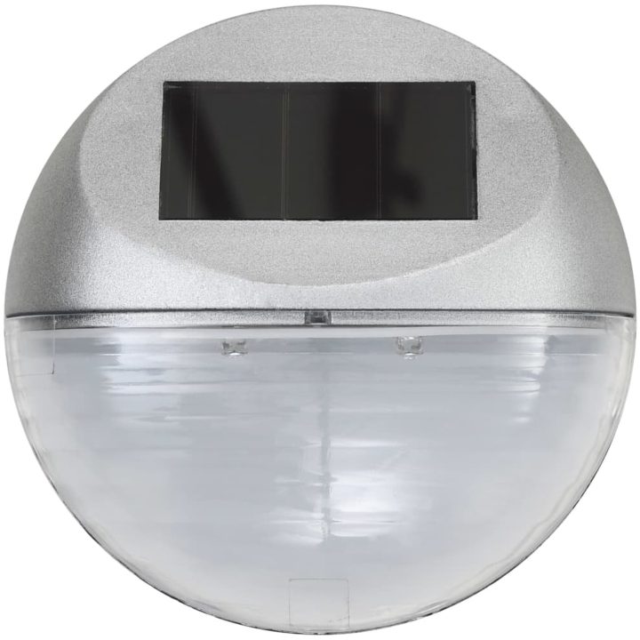 Soldrivna vägglampor 24 st LED runda silver vidaXL – bild 4