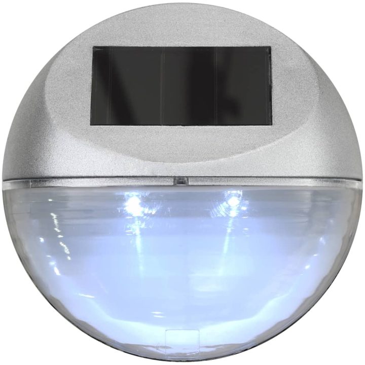 Soldrivna vägglampor 24 st LED runda silver vidaXL – bild 6