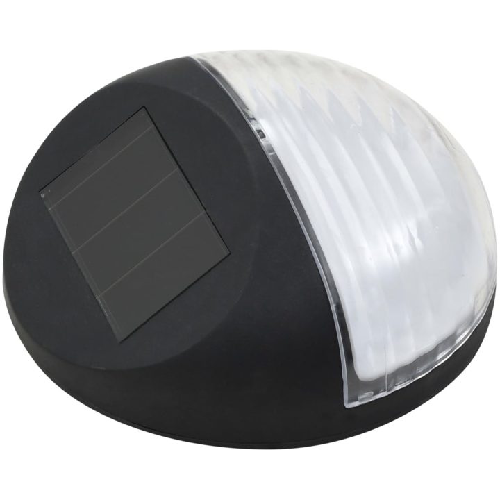 Soldrivna vägglampor 24 st LED runda svart vidaXL – bild 3