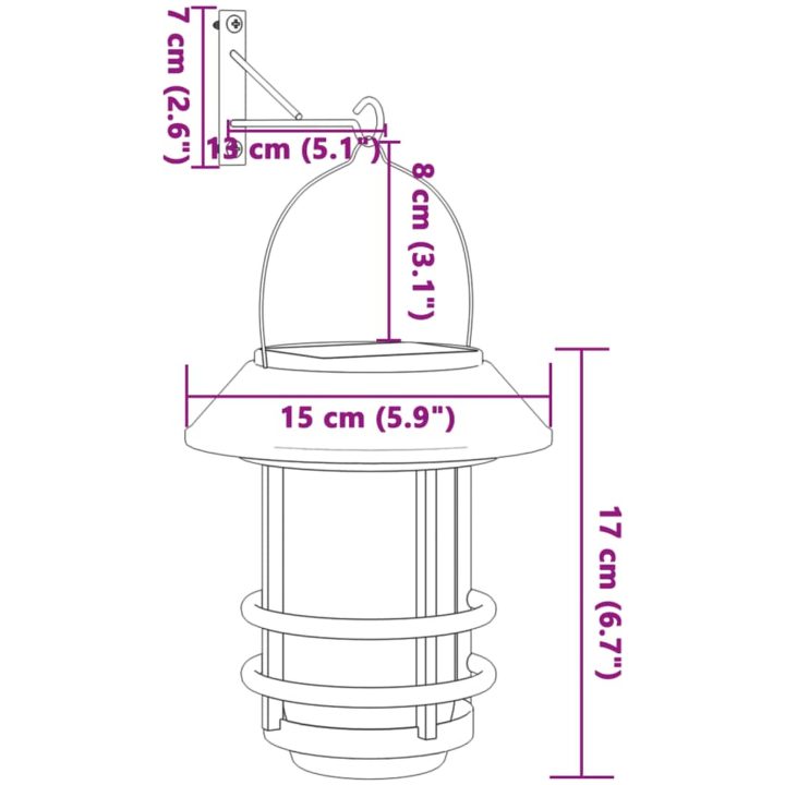 Soldrivna vägglyktor 4 st vit vidaXL – bild 8
