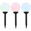 Sollampa LED set 3 st sfäriska 20 cm RGB vidaXL 20 cm – miniatyr 1