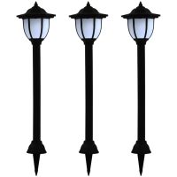 Sollampa LED set 3 st svart vidaXL