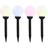 Sollampa LED set 4 st sfäriska 15 cm RGB vidaXL
