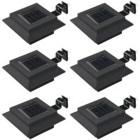 Sollampa LED set 6 st fyrkantig 12 cm svart vidaXL
