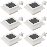 Sollampa LED set 6 st fyrkantig 12 cm vit vidaXL