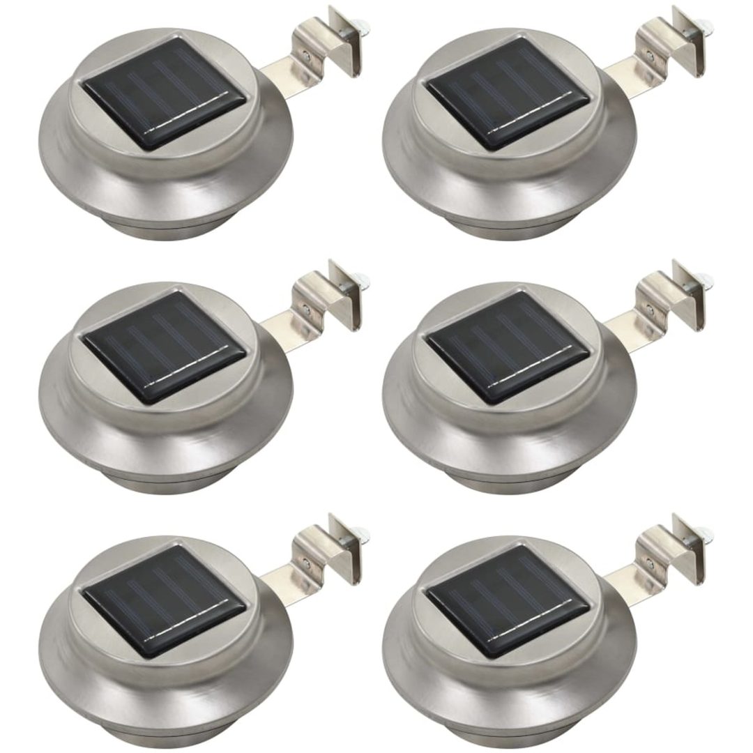 Sollampa LED set 6 st rund 12 cm vit vidaXL