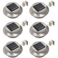 Sollampa LED set 6 st rund 12 cm vit vidaXL