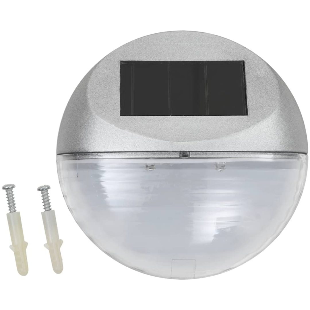 Sollampa vägg LED set 12 st rund silver vidaXL – bild 2
