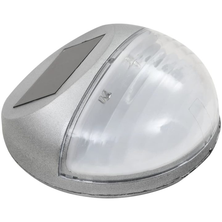 Sollampa vägg LED set 12 st rund silver vidaXL – bild 3