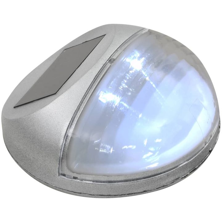 Sollampa vägg LED set 12 st rund silver vidaXL – bild 5