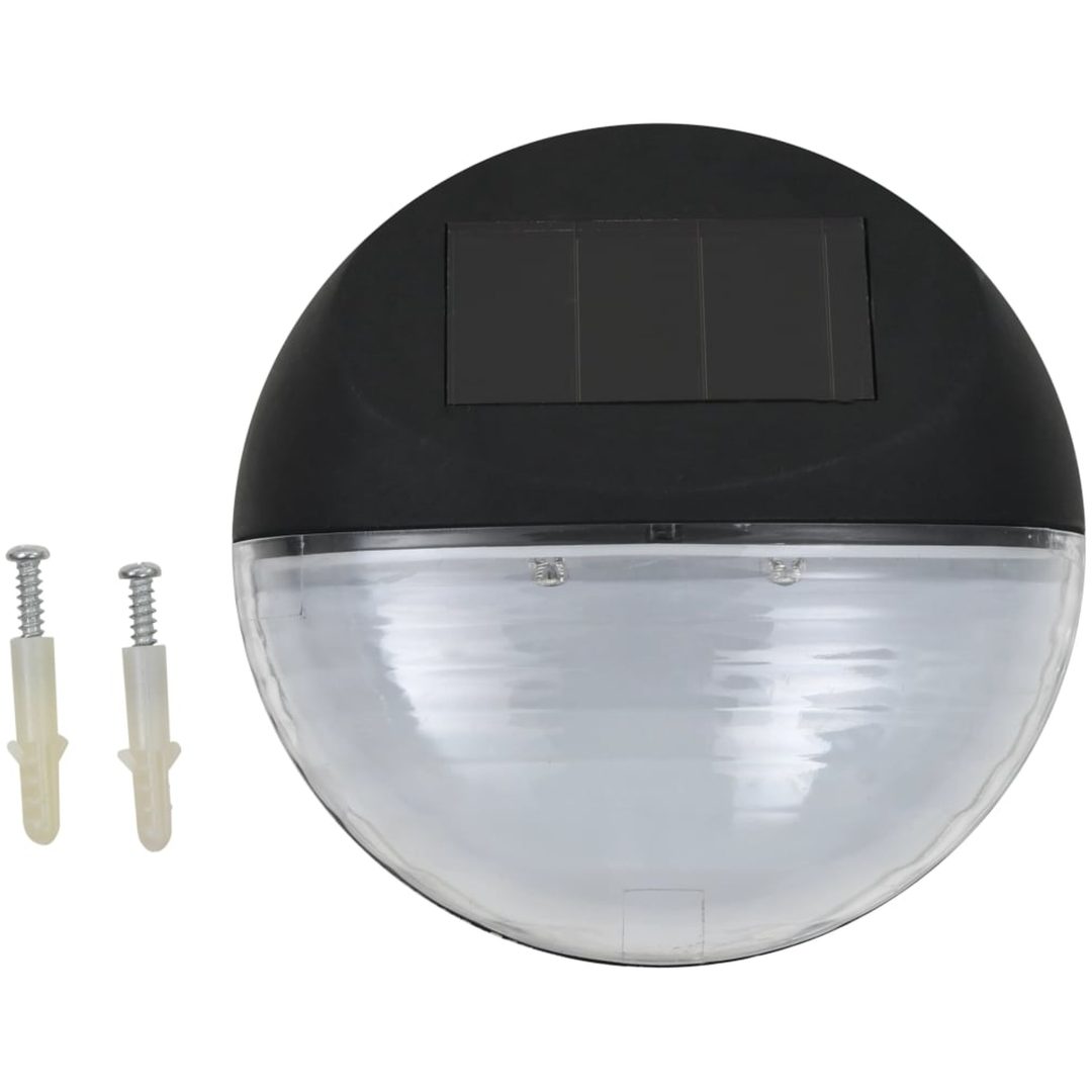 Sollampa vägg LED set 12 st rund svart vidaXL – bild 2