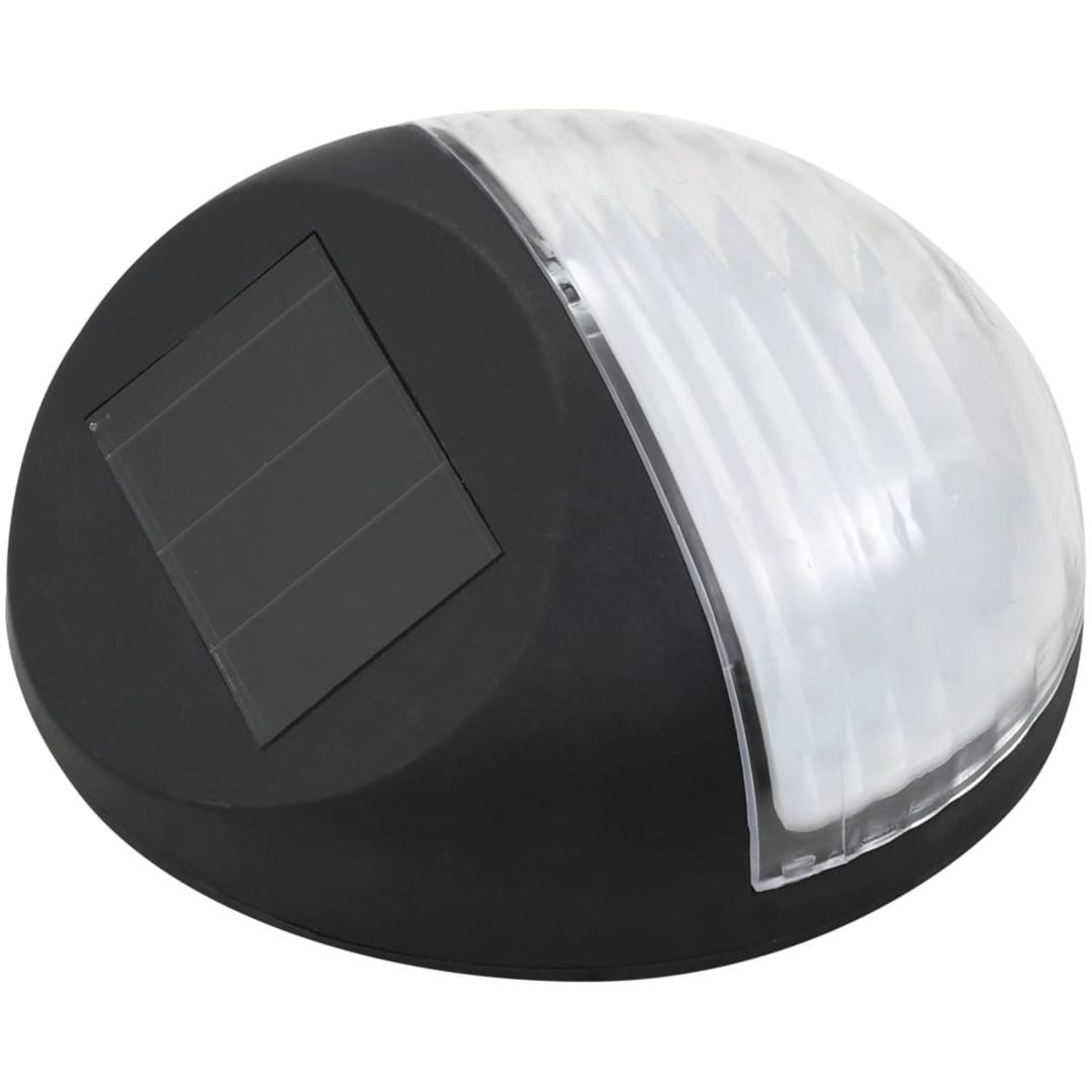 Sollampa vägg LED set 12 st rund svart vidaXL – bild 3