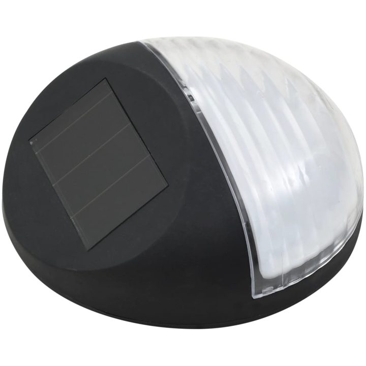 Sollampa vägg LED set 12 st rund svart vidaXL – bild 3