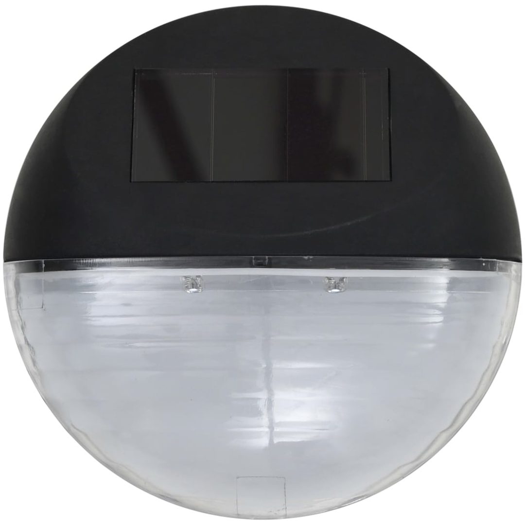 Sollampa vägg LED set 12 st rund svart vidaXL – bild 5
