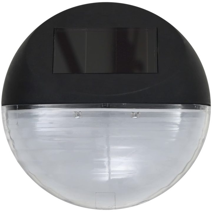 Sollampa vägg LED set 12 st rund svart vidaXL – bild 5