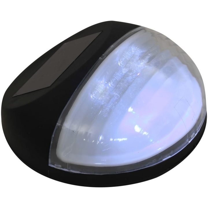Sollampa vägg LED set 12 st rund svart vidaXL – bild 6