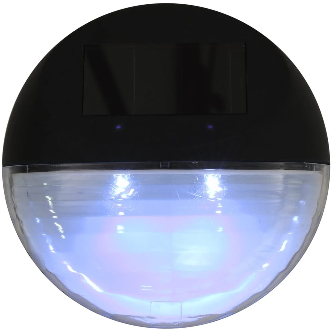 Sollampa vägg LED set 12 st rund svart vidaXL – bild 7