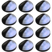 Sollampa vägg LED set 12 st rund svart vidaXL