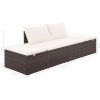 Solsäng 195x60 cm konstrotting brun vidaXL – miniatyr 7