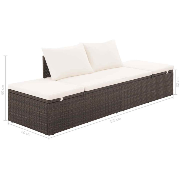 Solsäng 195x60 cm konstrotting brun vidaXL – bild 7