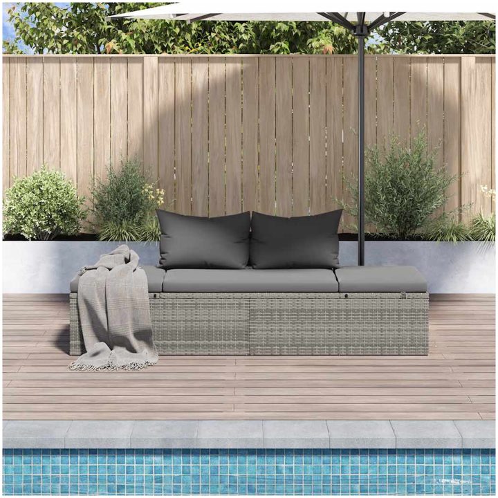 Solsäng 195x60 cm konstrotting grå vidaXL – bild 3