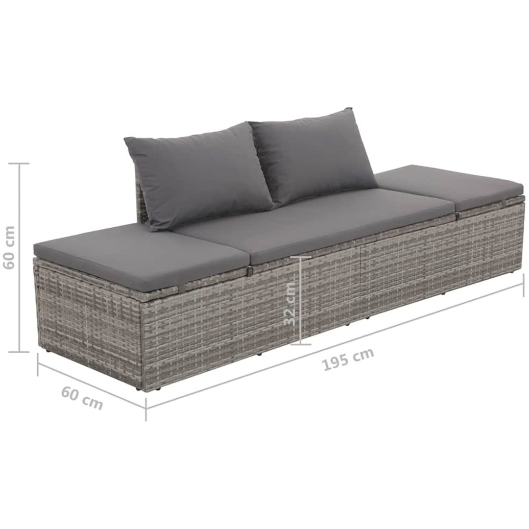 Solsäng 195x60 cm konstrotting grå vidaXL – bild 8