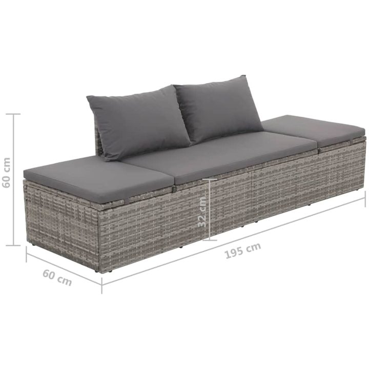 Solsäng 195x60 cm konstrotting grå vidaXL – bild 8
