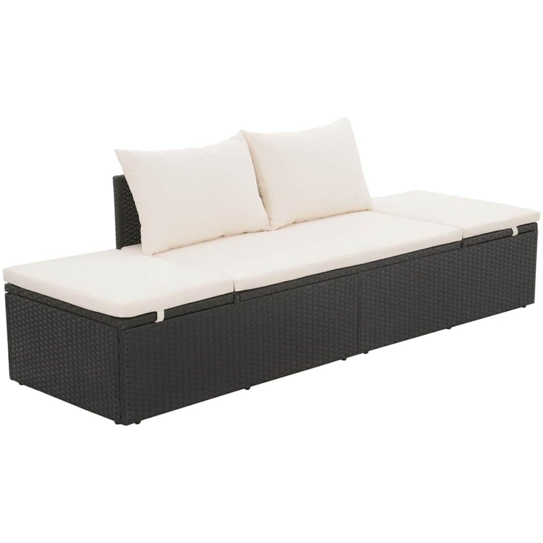 Solsäng 195x60 cm konstrotting svart vidaXL – bild 2