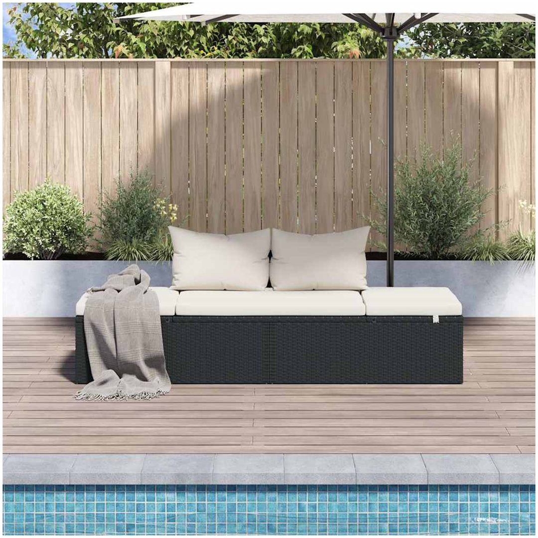 Solsäng 195x60 cm konstrotting svart vidaXL – bild 3