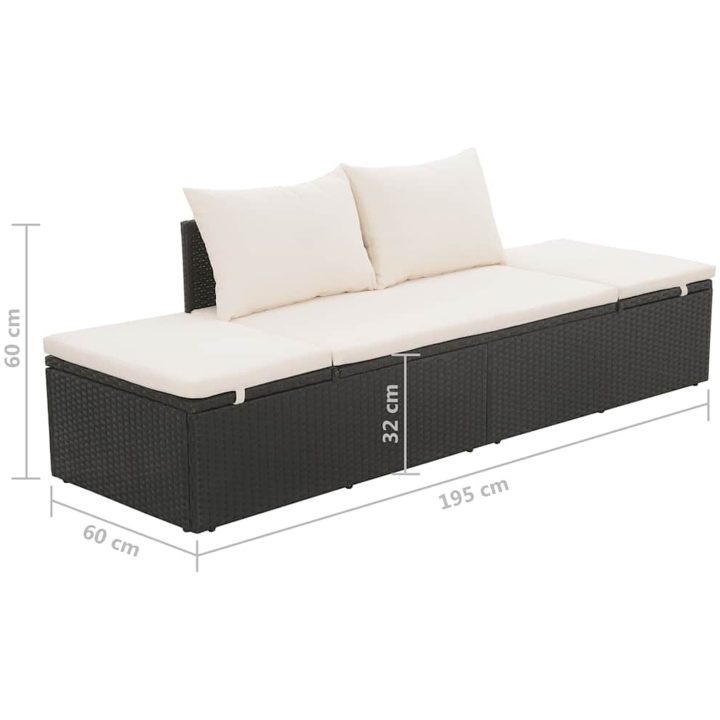 Solsäng 195x60 cm konstrotting svart vidaXL – bild 8