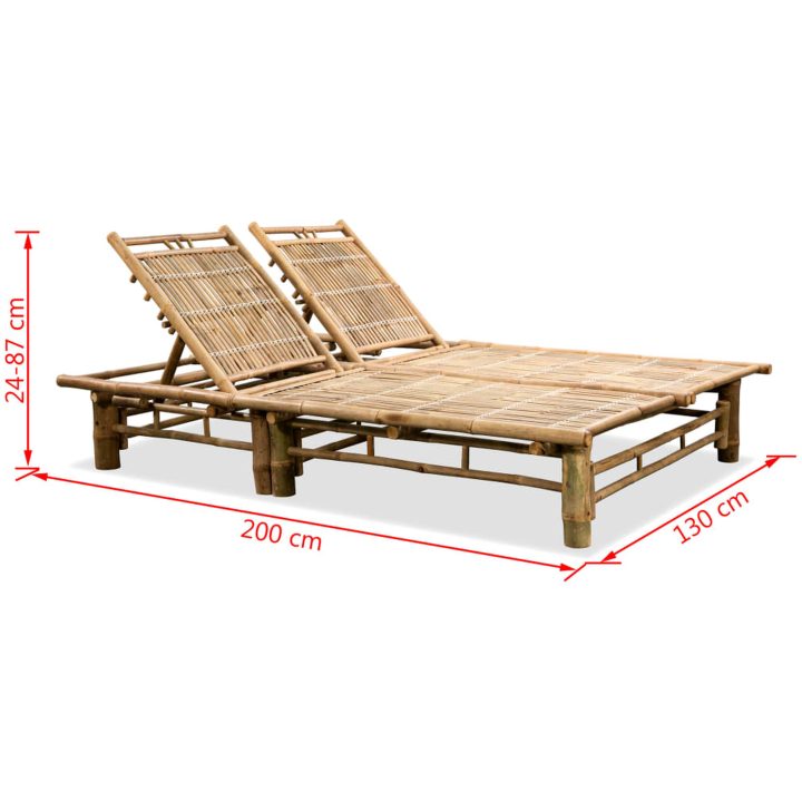 Solsäng 2 personer bambu vidaXL – bild 7