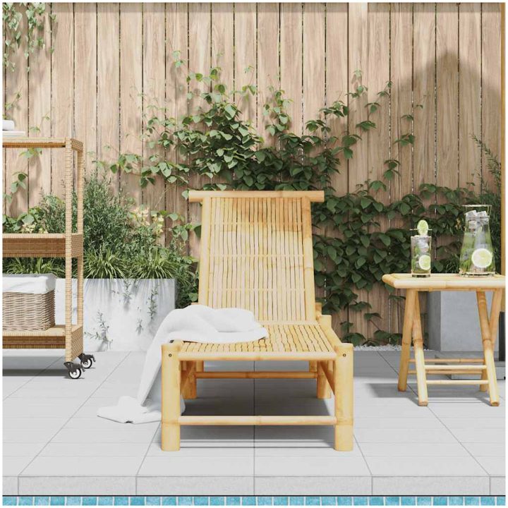 Solsäng 55x199x30 cm bambu vidaXL – bild 3