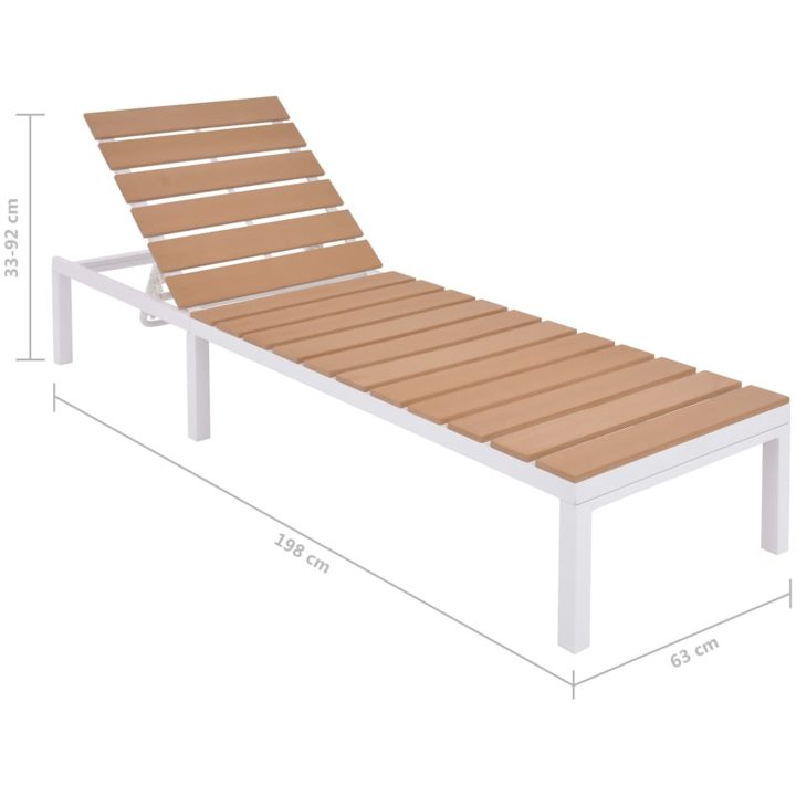 Solsäng aluminium och WPC brun vidaXL – bild 8